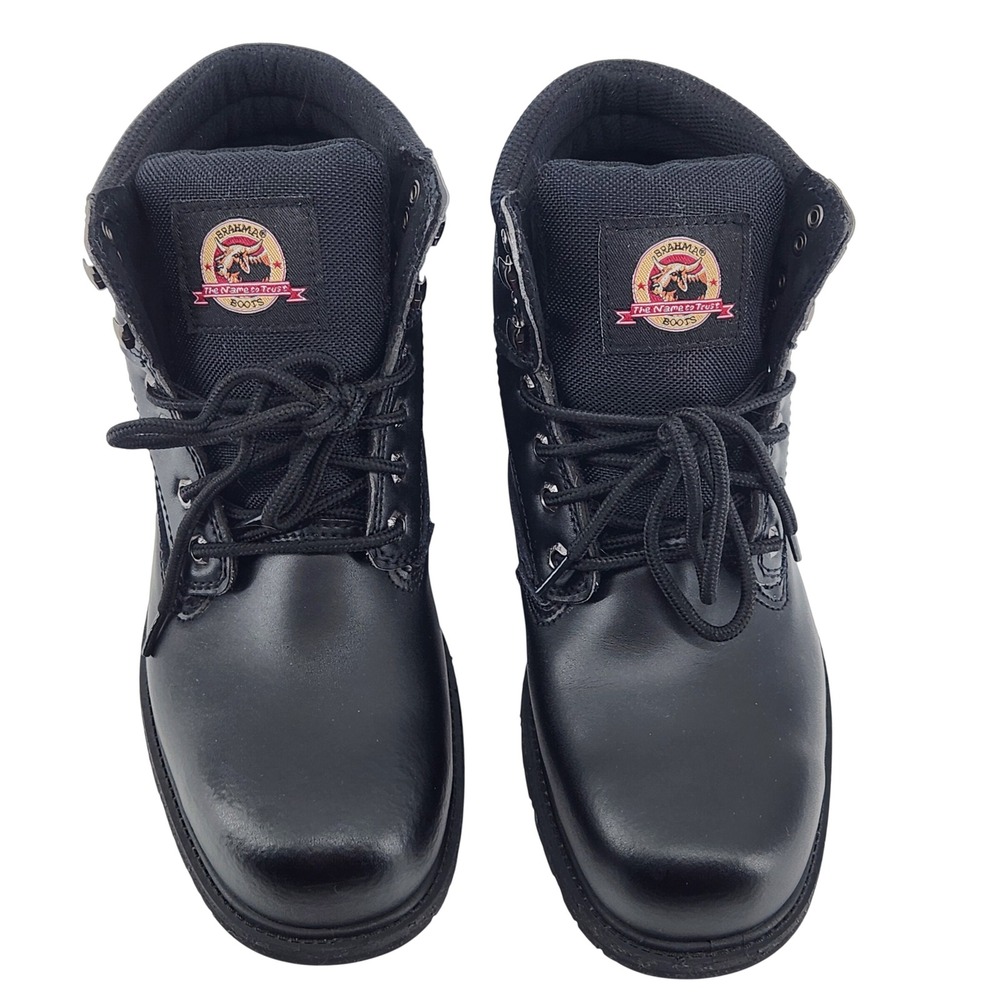 Brahma Steel Toe Work Boots Mens 10.5W Black Slip Resistant Safety Shoes